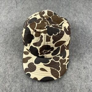 Vintage Duck Bay Brown Camo Hat Cap Hunting Adult OS Adjustable Snapback 80s 90s